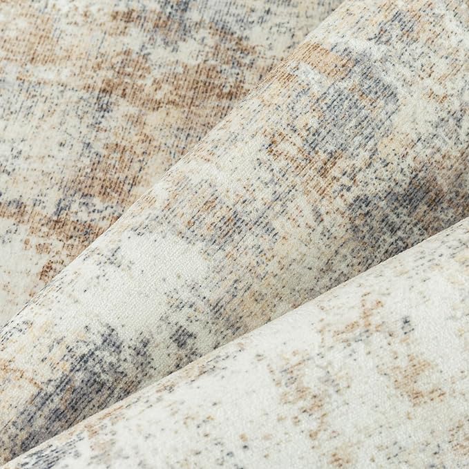 6x9 Washable Area Rug Gold Grey Neutral Abstract Living Room Bedroom Large - Image 9