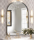 Brightify Arched Mirror, 30 x 40 Inch Black Arch Mirror, Metal Frame Black by Brightify