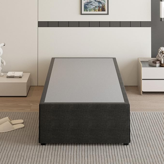 18 Inch Twin Bed Frames with Black Bed Cover, Metal Twin Size Bed Frame No Box - Image 3