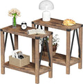 ChooChoo Farmhouse End Table for Small Spaces, Narrow Side End Table by ChooChoo
