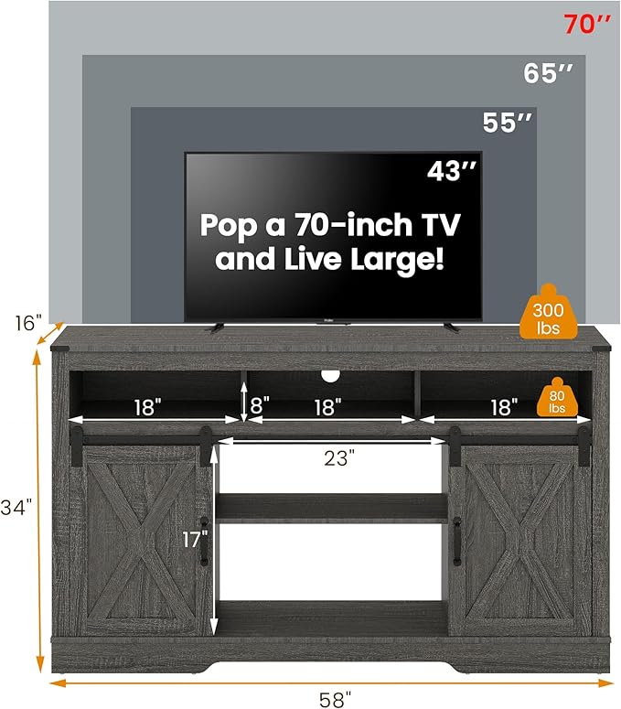 RoyalCraft Farmhouse Fireplace TV Stand - Image 7