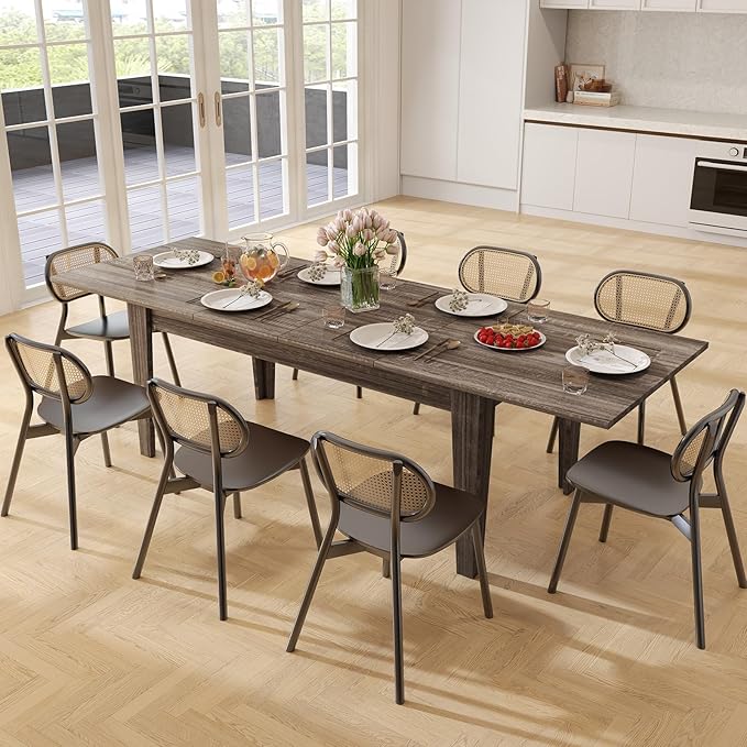 Expandable Dining Table, Large Wood Dining Table - Image 7