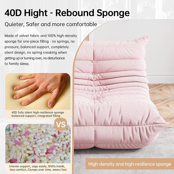 Bean Bag Chairs for Adults, BeanBag Reading Chair Memory Foam Couch 3-Seater - Image 3