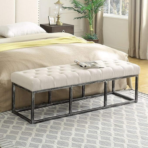 24KF Upholstered Tufted Long Bench Seats by WEMARTHOMEDECOR