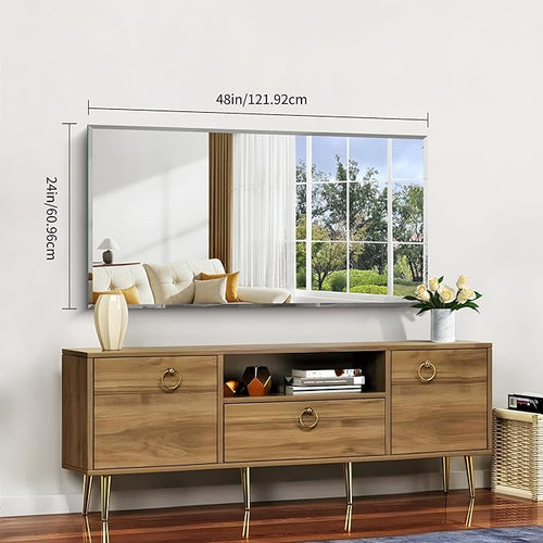 24x48 Large Beveled Mirror, Frameless Beveled Bathroom Mirrors - Image 2