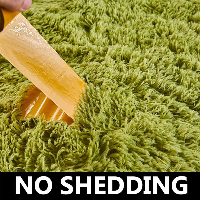 FJZFING Grass Green Round Rug Ultra-Soft Plush Modern 4x4 Circle Area Rug - Image 5