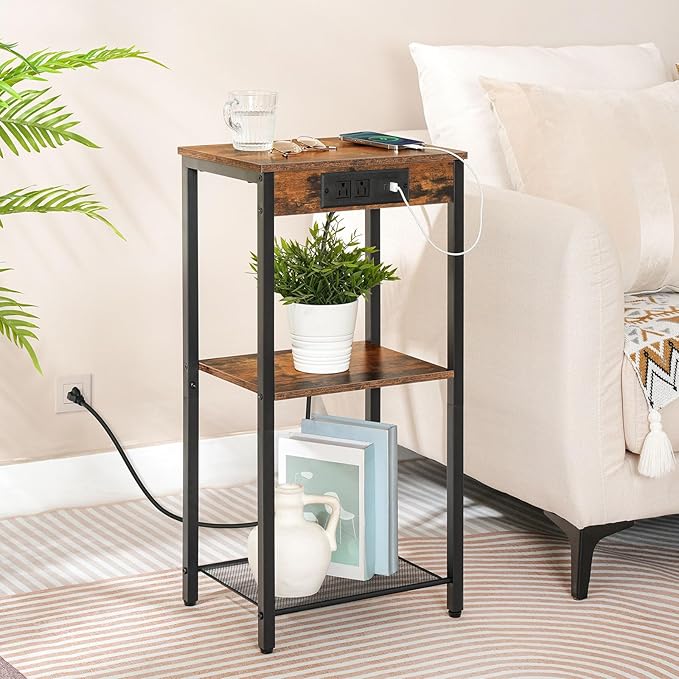 HOOBRO Tall End Tables with Charging Station, 30 Inch Tall Nightstands - Image 8