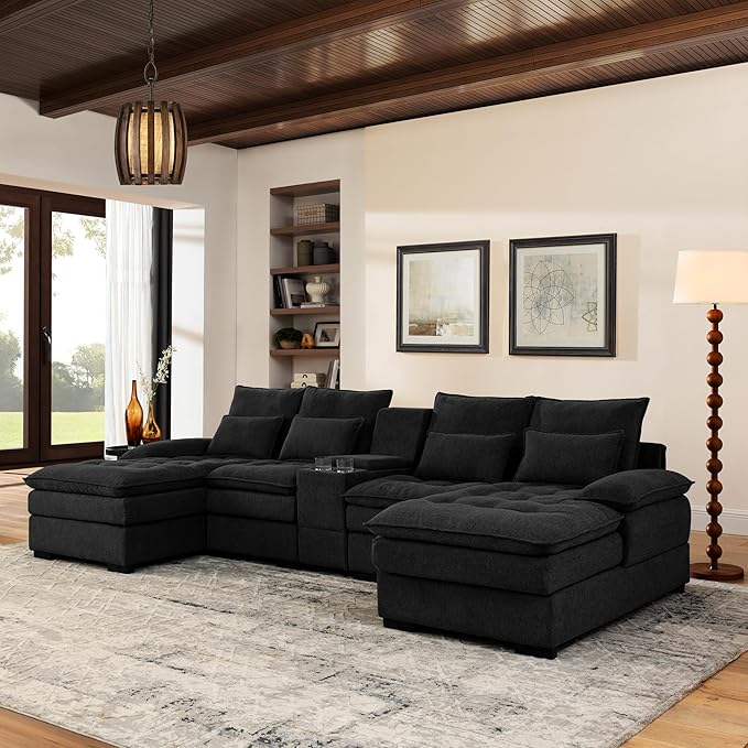 KEIKI 130" U-Shaped 6 seat Sofa by Unknown