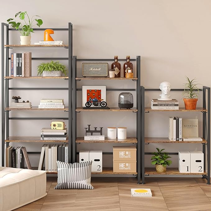 BHG Vintage Multifunctional Folding Bookshelf, No-Assembly Plant Stand Storage - Image 5