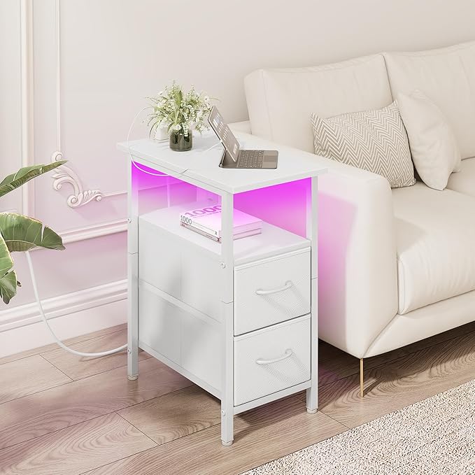 Vagusicc Set of 2 White Nightstand - Image 2