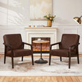 Yaheetech PU Leather Accent Chair, Mid-Century Modern Barrel Chair by Yaheetech