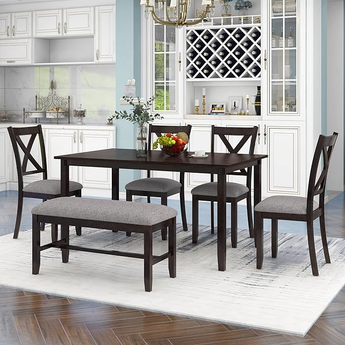 SogesPower 6-Piece Kitchen Dining Table Set by SogesPower