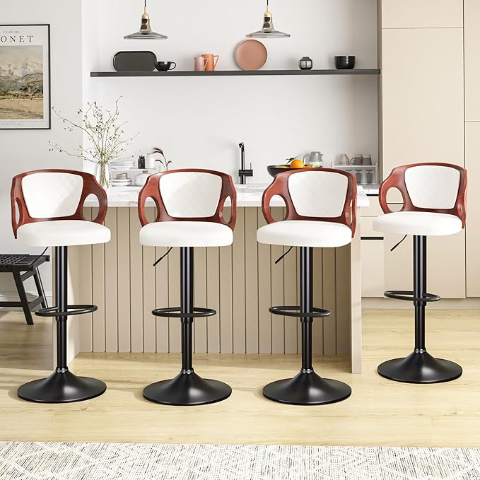 VECELO Bar Stool Set of 4, Kitchen Island Stools - Image 6