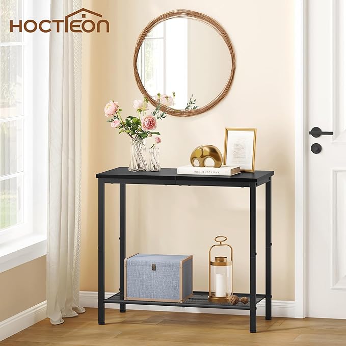 Hoctieon 2 Tier End Table, Sofa Side Table, Narrow Side Table - Image 2