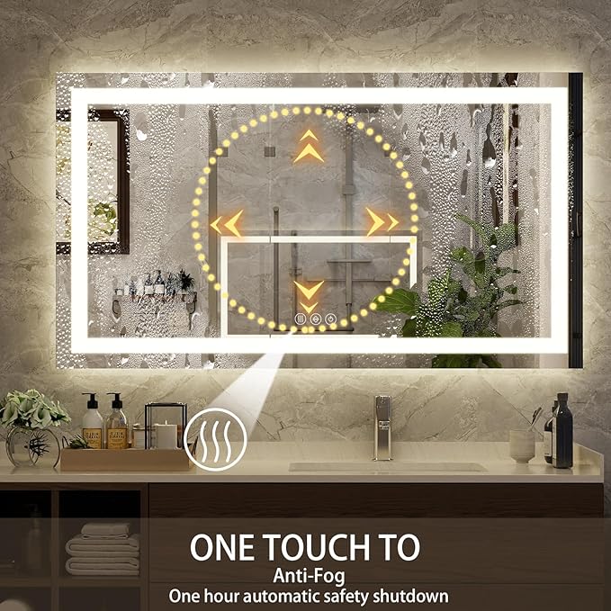 55'' x 30'' LED Bathroom Mirror - Image 4
