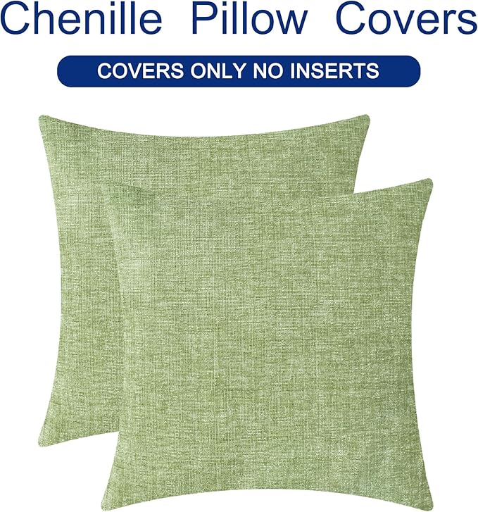 CaliTime Throw Pillow Covers Decorative 26 X 26 Inches Pack of 2 Cozy Chenille - Image 6