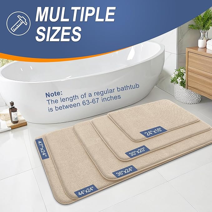 OLANLY Thick Memory Foam Bath Mat Rug 24x16, Extra Soft Absorbent Bathroom Rug - Image 5