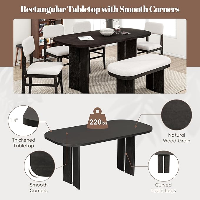 Ball & Cast Wood Dining Table Set - Image 4