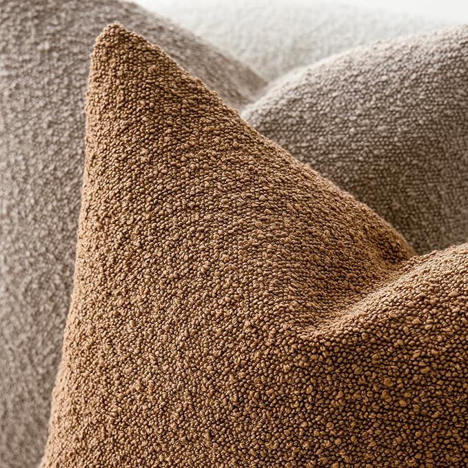 Foindtower Set of 2, Decorative Textured Boucle Throw Pillow Covers Accent - Image 4