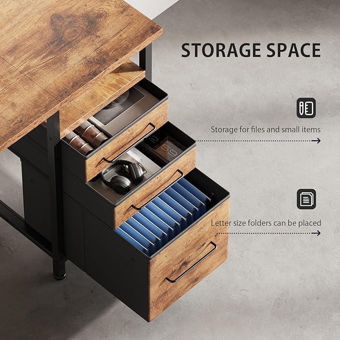 47" Computer Desk with Drawers, Desks - Image 7