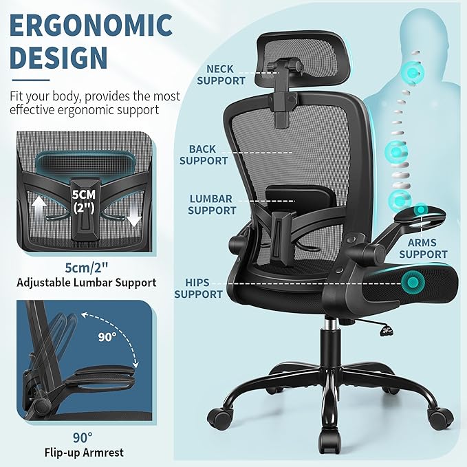 FelixKing Ergonomic Office Chair, Headrest Desk Chair - Image 8