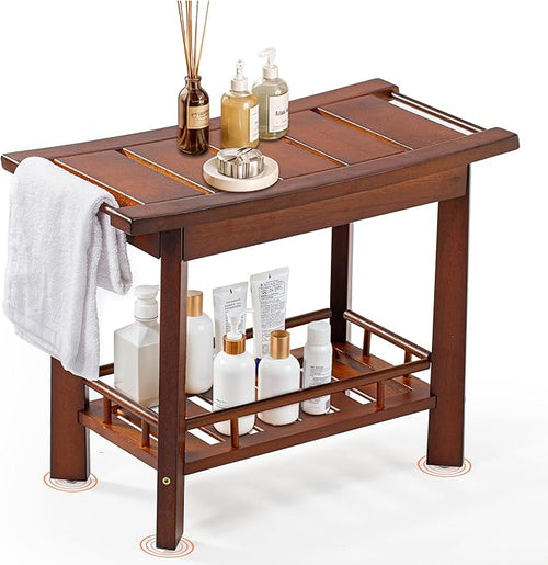 21" Teak Shower Bench for Inside – Luxury Spa-Style Comfort, FSC Certified by Unknown