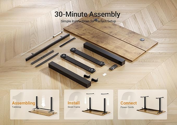 Seang Electric Standing Desk Adjustable Height, 55 x 24 Inch Sit Stand Desk - Image 9