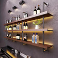 47.2in Large Wine Rack with LED Light Solid Wood Wall Mounted Wine Rack by Dawselod