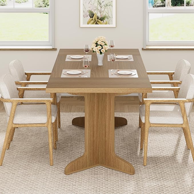 71" Large Dining Table for 6, Farmhouse Kitchen Table - Image 8