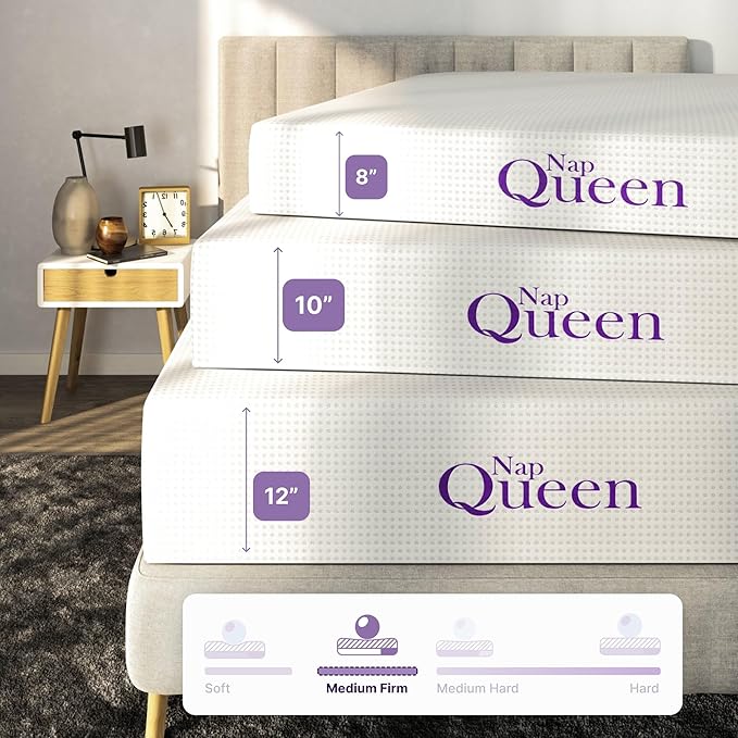 NapQueen 8 Inch Queen Size Mattress, Bamboo Charcoal Memory Foam Mattress - Image 7