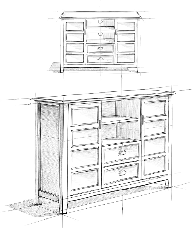 SIMPLIHOME Burlington SOLID WOOD 54 Inch Wide Transitional TV Media Stand in - Image 10