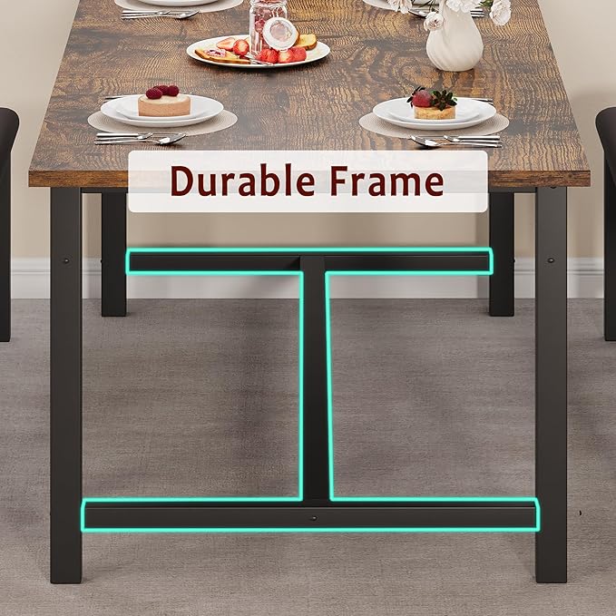 3-Piece Dining Table Set for 4-6 People, Extendable Kitchen Table Set - Image 8