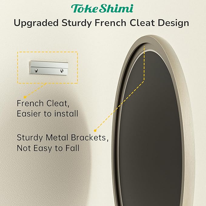 TokeShimi 16 in Round Bathroom Vanity Mirror Framed Brushed Nickel Bathroom - Image 6