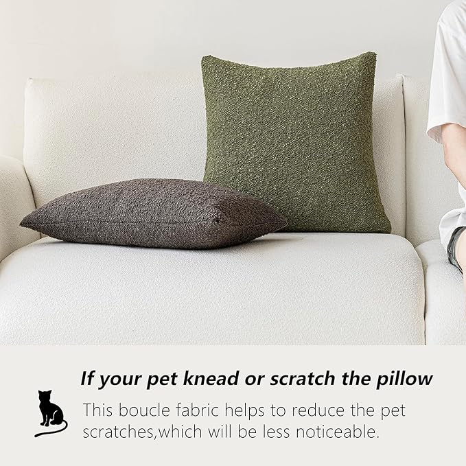Foindtower Pack of 2 Modern Textured Boucle Throw Pillow Covers Accent Solid - Image 5