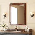 VocalStar Rustic Wood Framed Mirror 24 x 32 Inch, Natural Dark Brown Wooden by VOCALSTAR