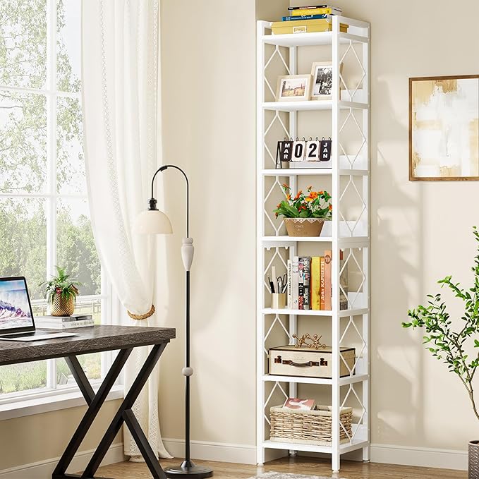 Tribesigns 78.7 Inch Extra Tall Narrow Bookshelf, 7 Tier Skinny Bookcase - Image 7
