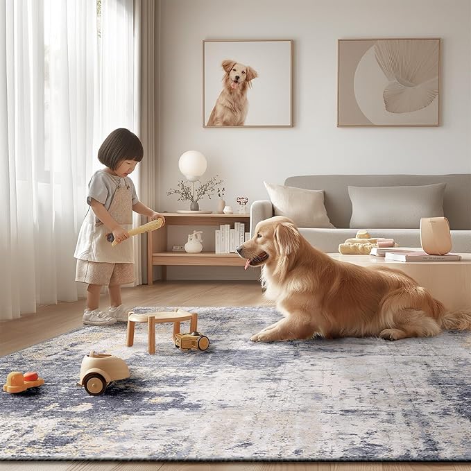 Washable Area Rugs 2'x10' Non-Slip Modern Abstract Soft - Image 9