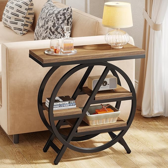 Tribesigns End Table Set of 2, 3-Tier Narrow Sofa Side Table - Image 4