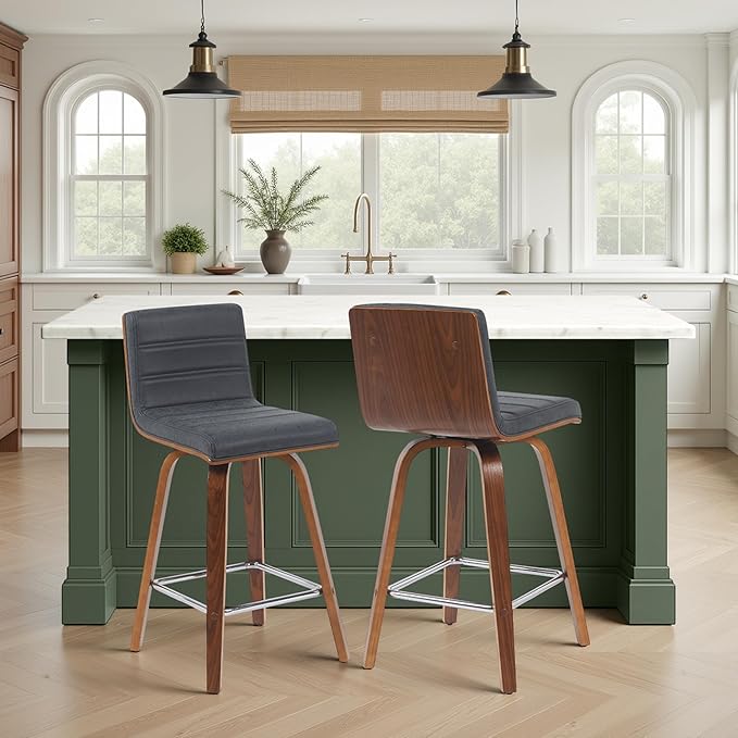 Vienna Modern Counter Height Swivel Bar Stool by ArmenLiving