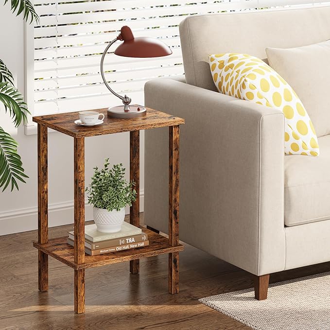 TUTOTAK End Table, Side Table, Nightstand, 2-Tier Storage Shelf, Sofa Table - Image 2