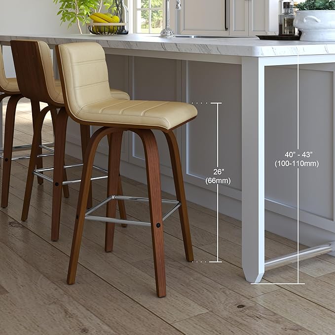 Armen Living Vienna Modern Swivel 26" Counter Height Barstool - Image 17
