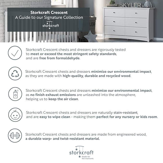 Storkcraft Crescent 6 Drawer Double Dresser – GREENGUARD Gold Certified - Image 13
