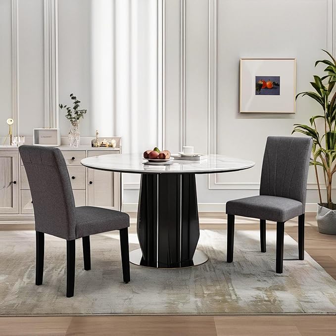VECELO Upholstered Dining Chairs Set of 4, Modern Fabric and High Back & Solid - Image 6