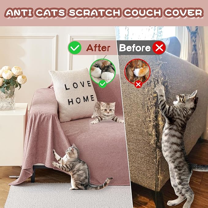 MYSKY HOME Pink Sofa Cover, Couch Covers - Image 8