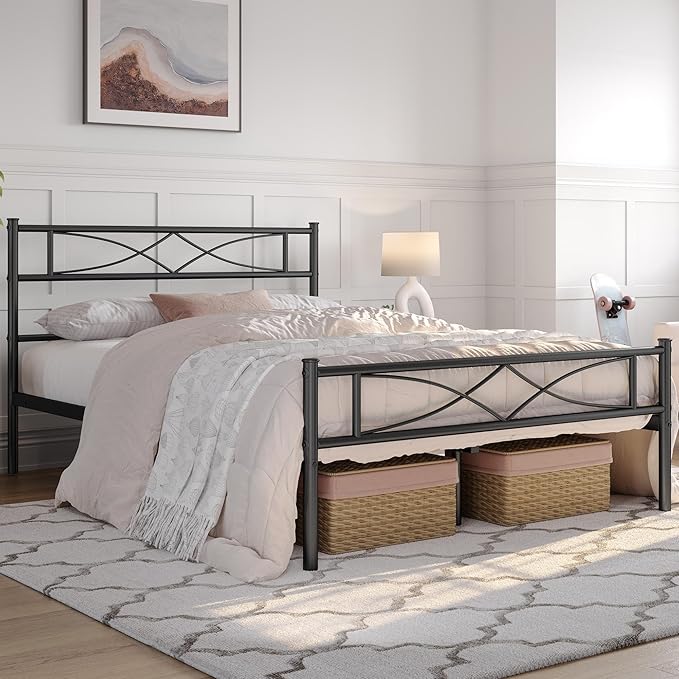 Yaheetech Metal Queen Platform Bed Frames Mattress Foundation - Image 3