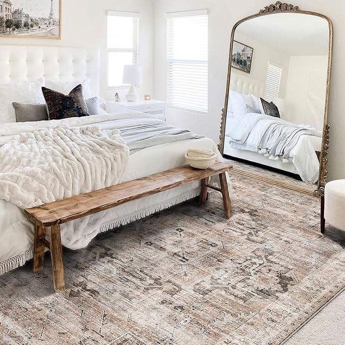 GENIMO 6x9 Area Rugs for Living Room, Machine Washable Non Slip Vintage Retro - Image 4