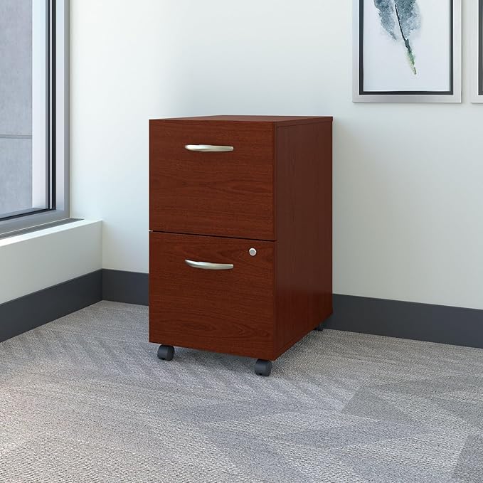 Bush Business Furniture Series C 2 Drawer Rolling File Cabinet in Mahogany - Image 2