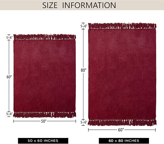 Chenille Throw Blanket for Couch 50"X 60", Soft Cozy Throws - Image 7