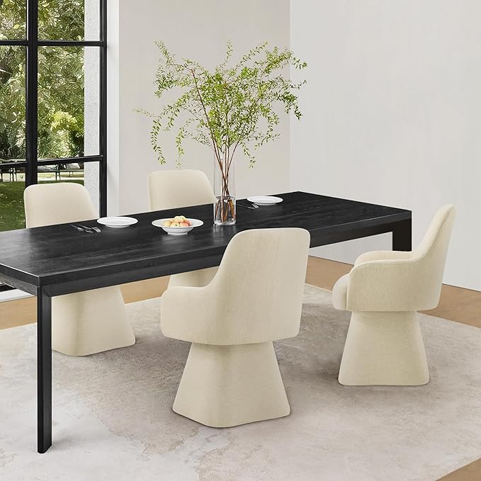 Swivel Dining Chairs Set of 2, Mid Century Modern Chairs Fabric Upholstered - Image 8