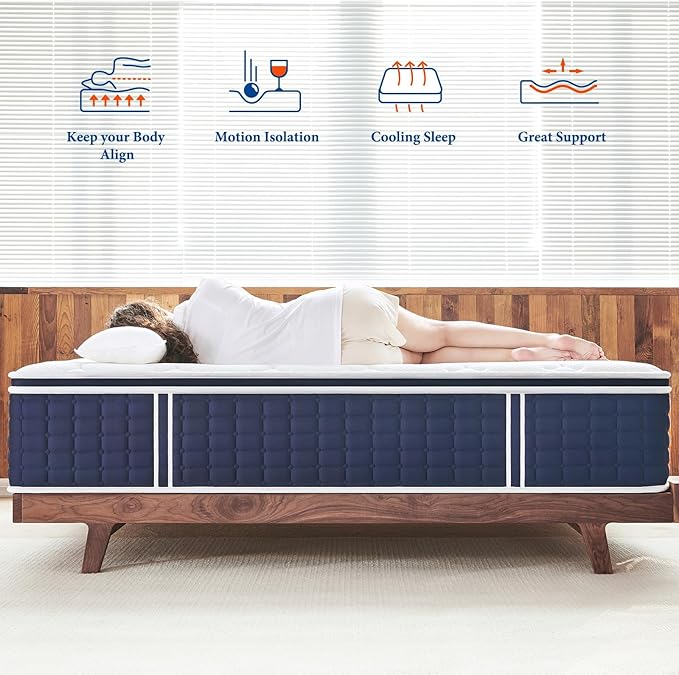 Coolvie Full Size Mattress 14 Inch, Hybrid Full Mattress in a Box, 4 Layer - Image 6